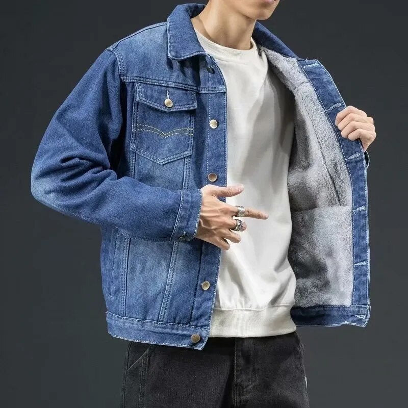 Napoli denimjakke med fleecefor