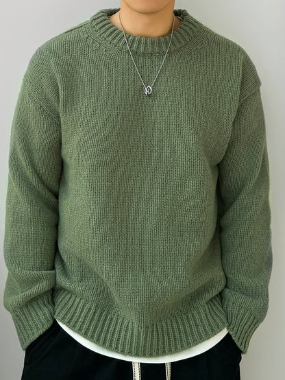 Oversize-Strickpullover mit strukturierter Oberfläche und Rundhalsausschnitt