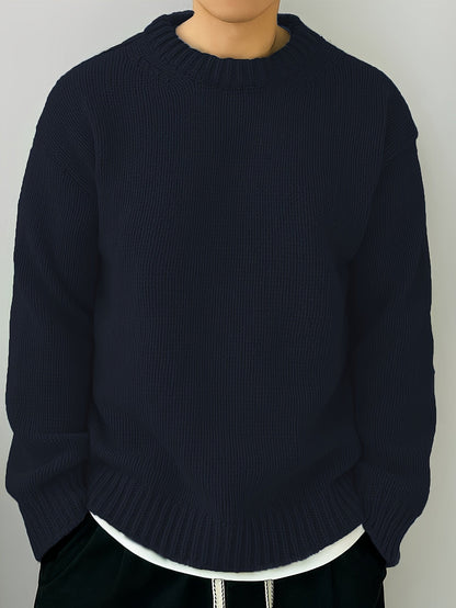 Oversize-Strickpullover mit strukturierter Oberfläche und Rundhalsausschnitt
