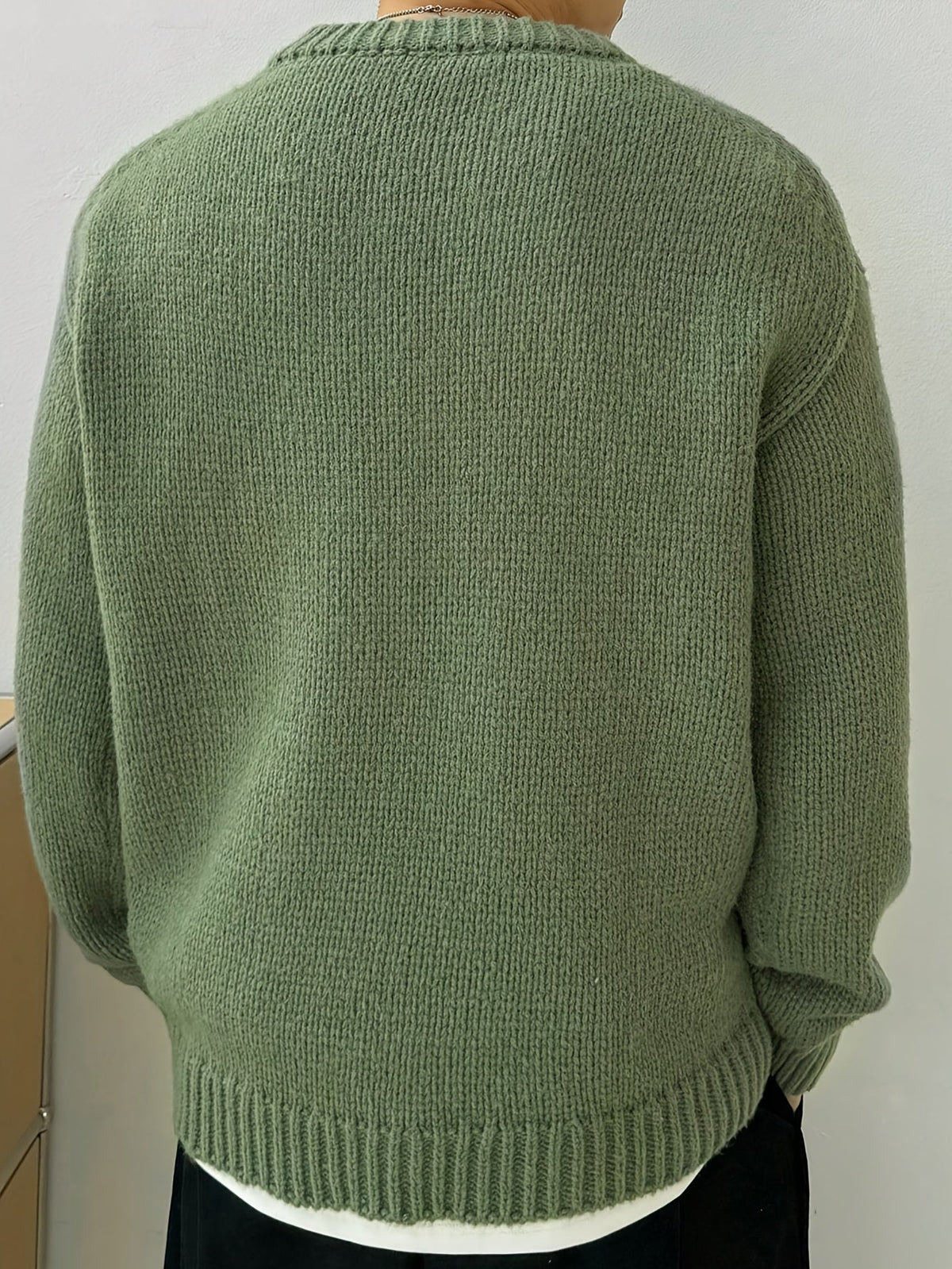Oversize-Strickpullover mit strukturierter Oberfläche und Rundhalsausschnitt