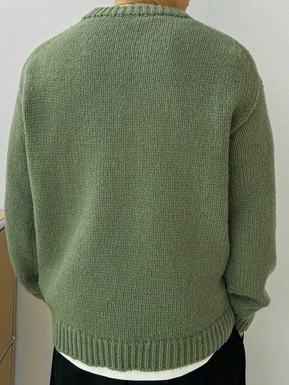 Oversize-Strickpullover mit strukturierter Oberfläche und Rundhalsausschnitt