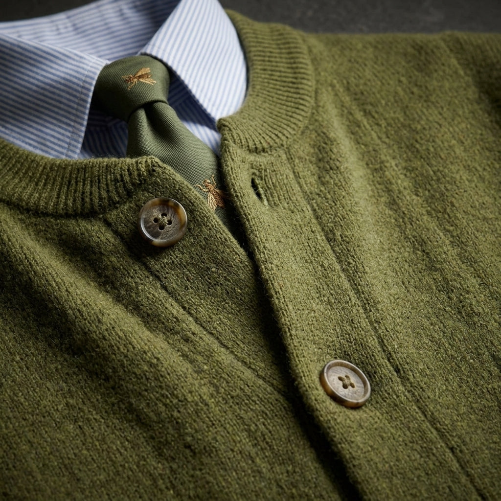 Gestrickte Strickjacke mit Knopfleiste