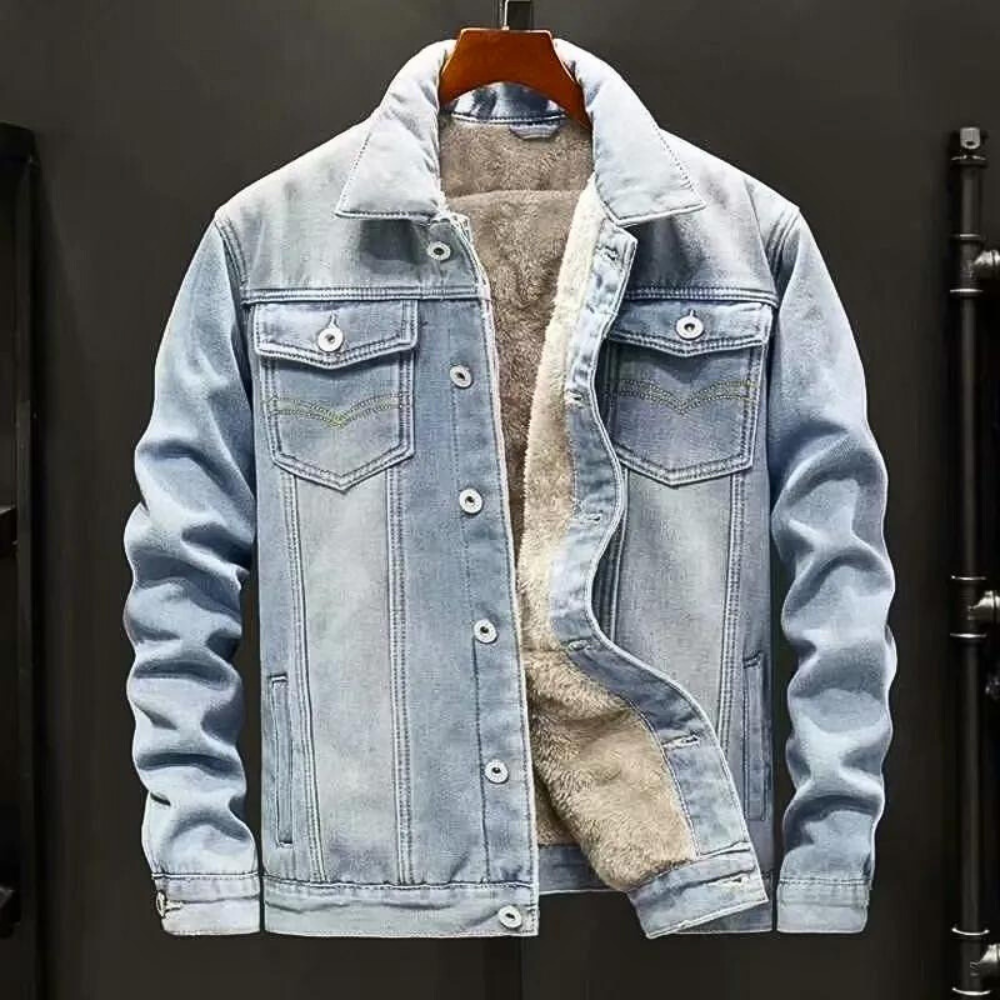 Napoli denimjakke med fleecefor