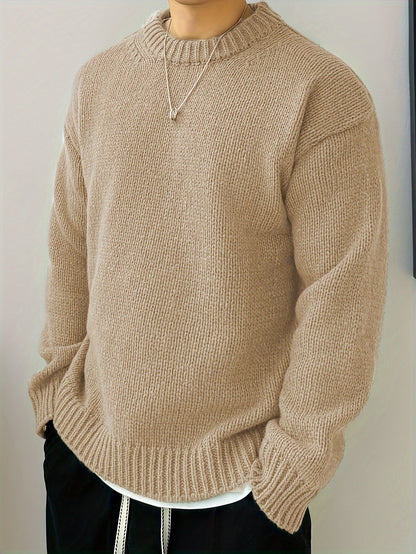 Oversize-Strickpullover mit strukturierter Oberfläche und Rundhalsausschnitt