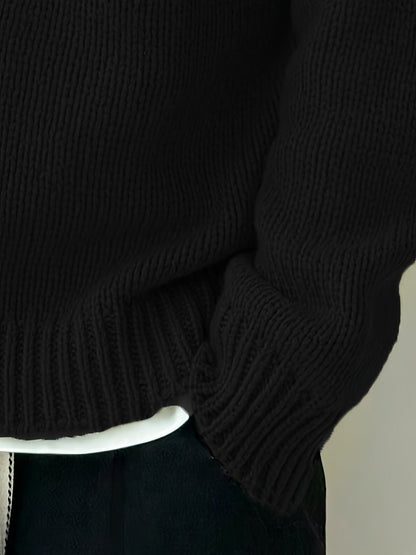 Oversize-Strickpullover mit strukturierter Oberfläche und Rundhalsausschnitt