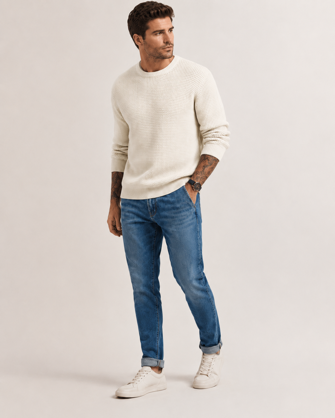 Pullover strutturato in maglia a maniche lunghe