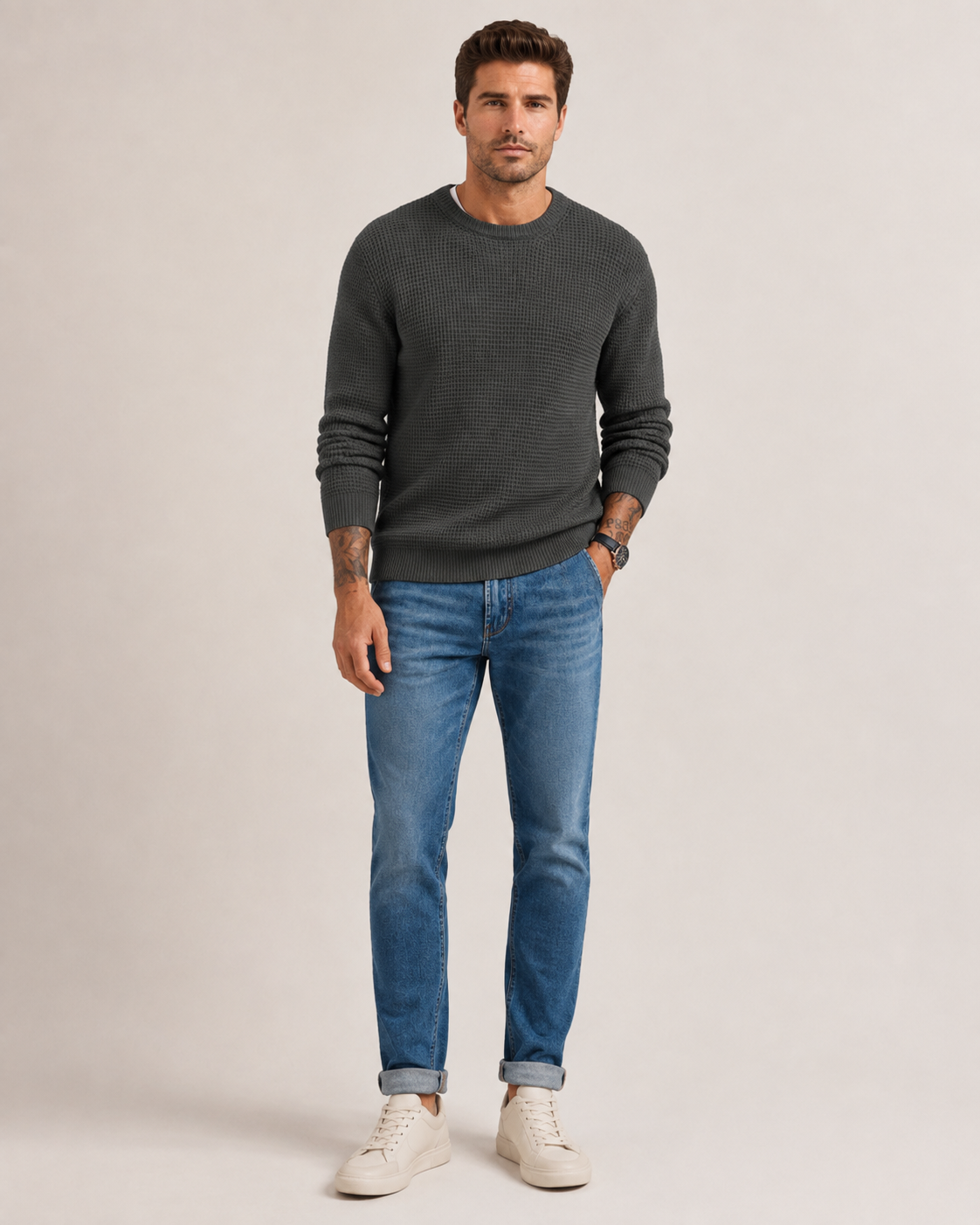 Pullover strutturato in maglia a maniche lunghe