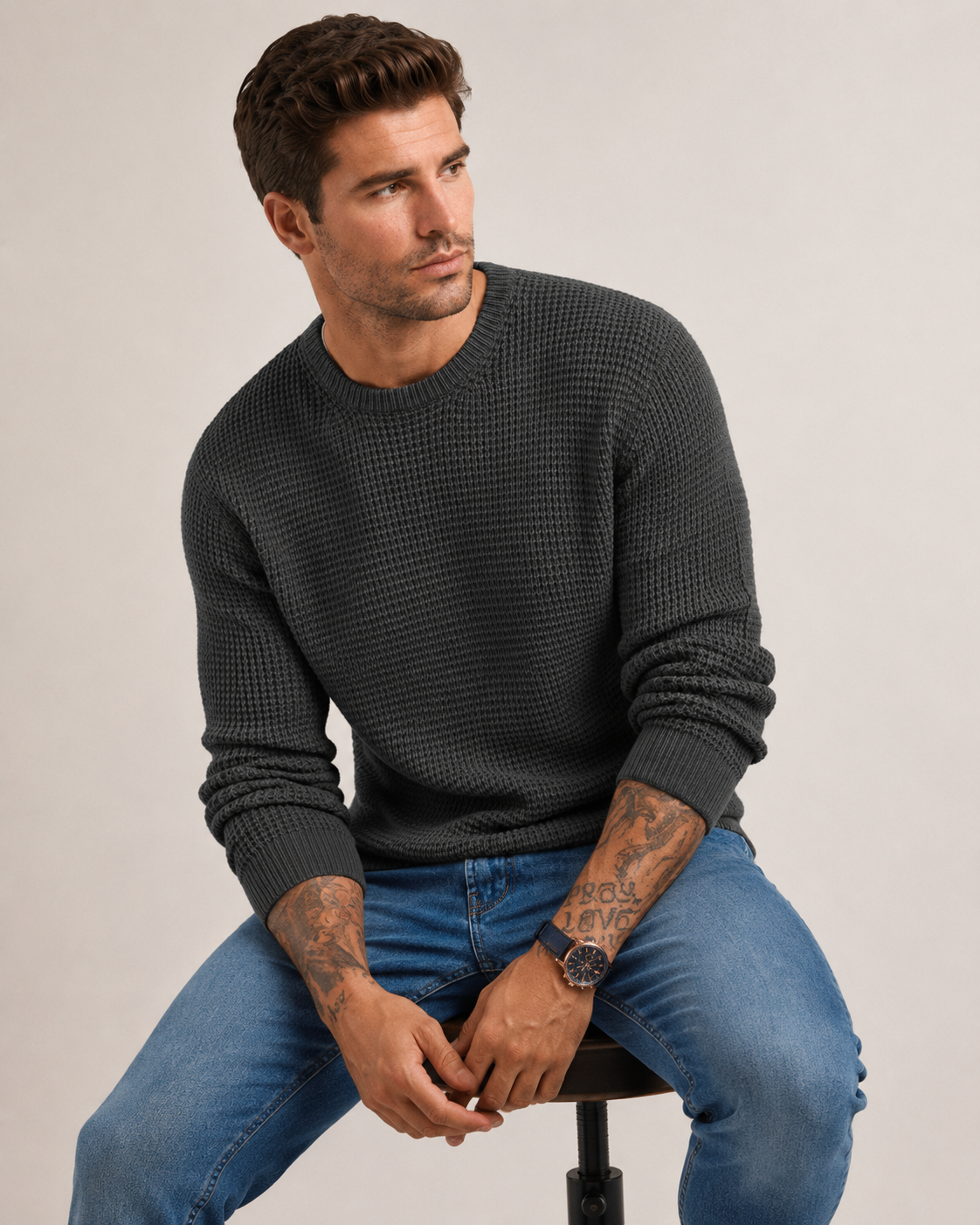 Pullover strutturato in maglia a maniche lunghe