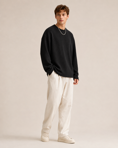 Voimakaskuvioinen rennon istuvuuden pusero