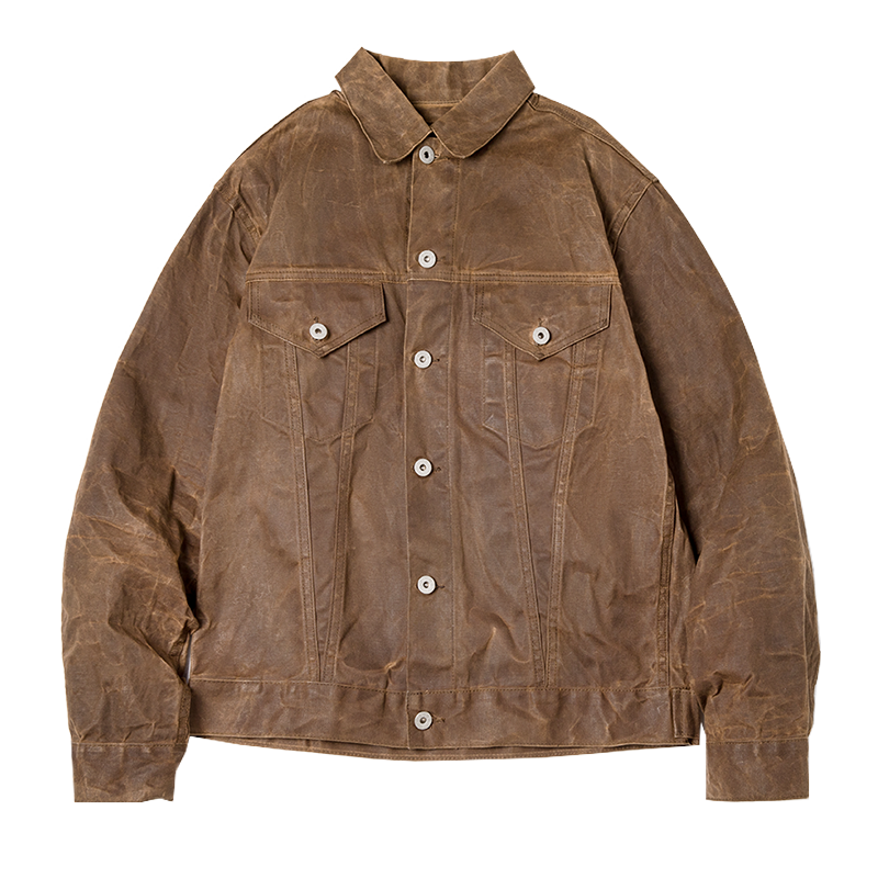 Vinthentic retro-jakke i tin cloth til mænd