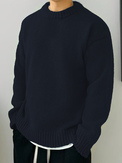 Oversize-Strickpullover mit strukturierter Oberfläche und Rundhalsausschnitt
