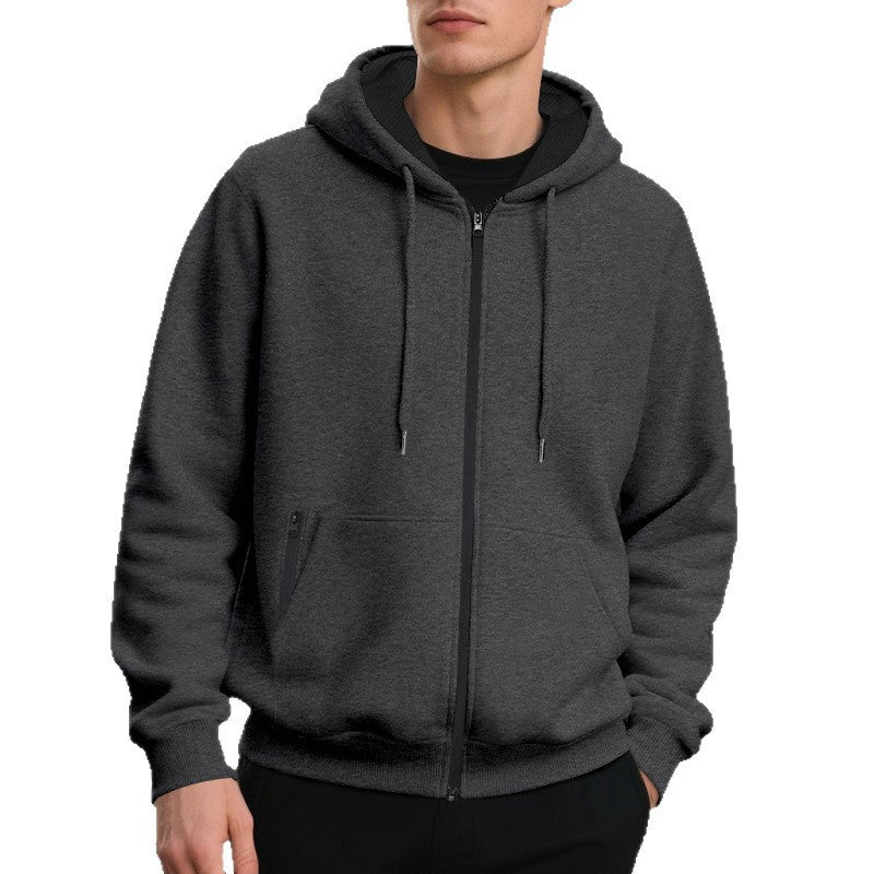 Oversized hoodie til mænd med fuld lynlås