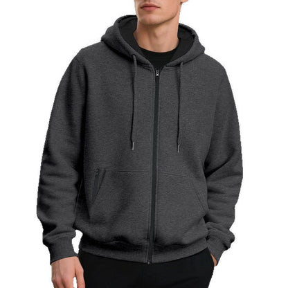 Oversized hoodie til mænd med fuld lynlås