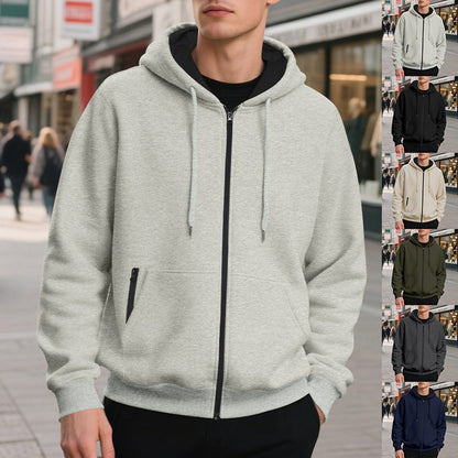 Oversized hoodie til mænd med fuld lynlås