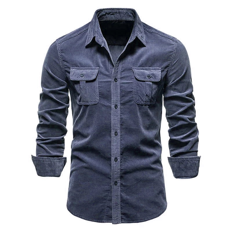 Chemise en velours côtelé boutonnée pour homme Vinthentic Divito