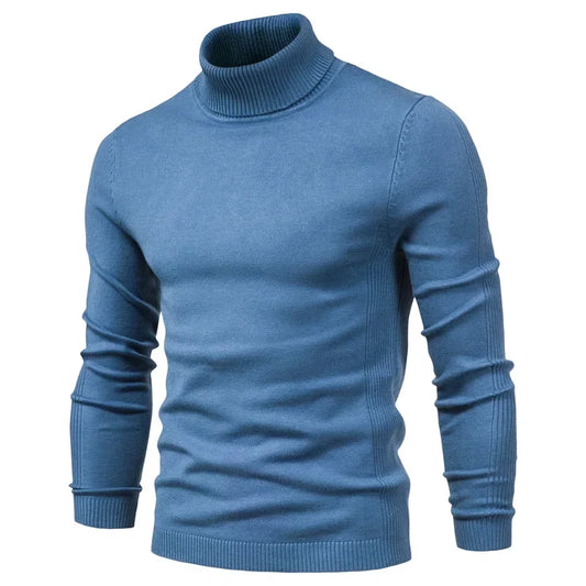 Pánský pletený rolák Alessio Moro slim fit, teplý zimní pulovr