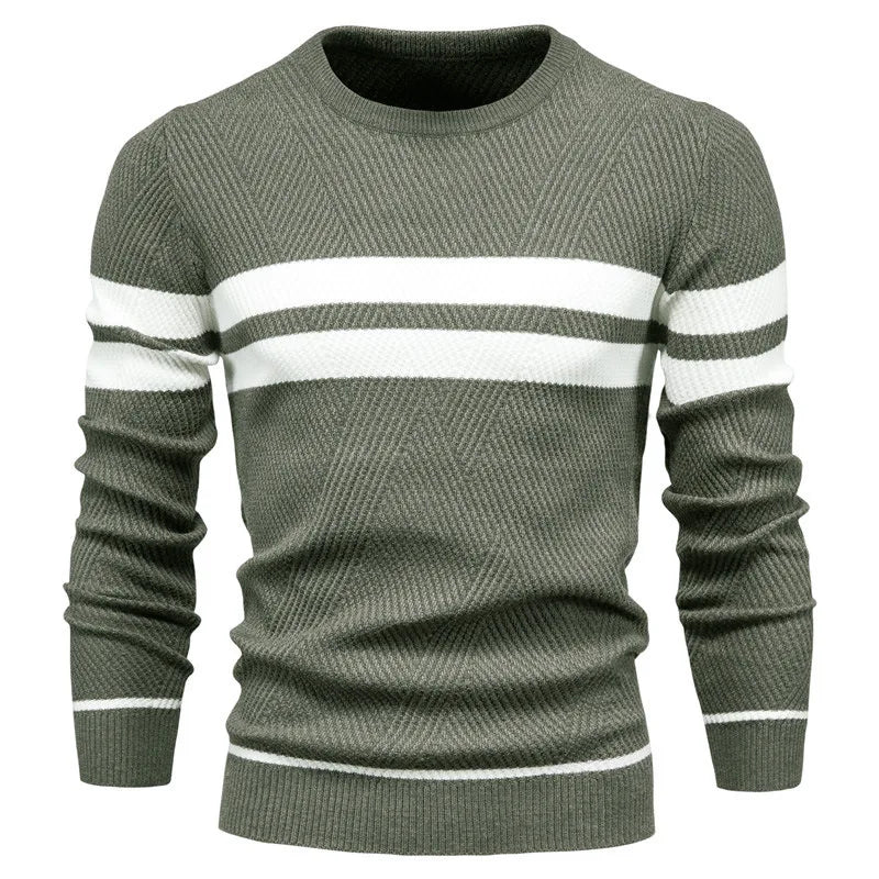 Pánský pletený svetr Paul Savin slim fit s kulatým výstřihem
