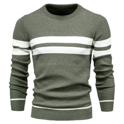 Pánský pletený svetr Paul Savin slim fit s kulatým výstřihem