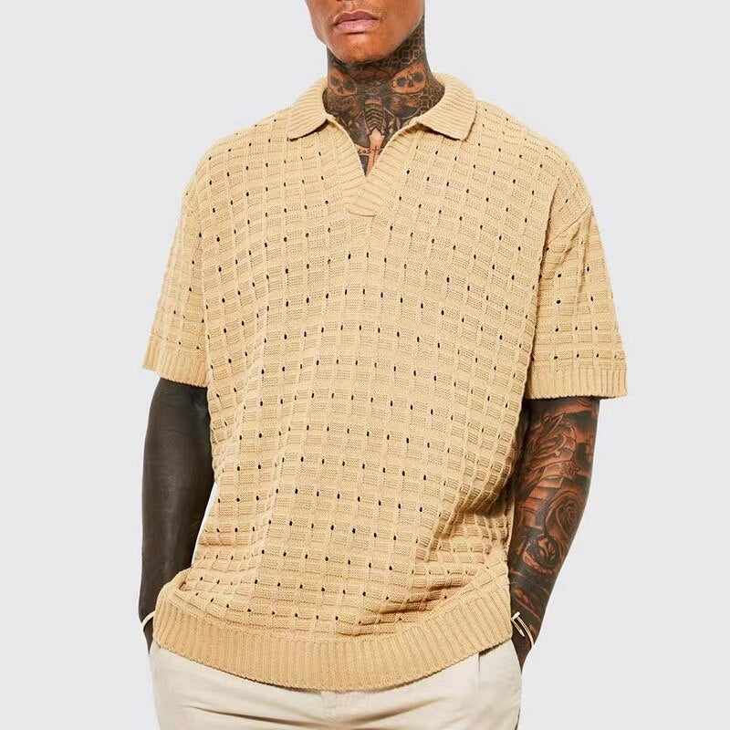 Vinthentic Giovani strikket poloshirt til mænd