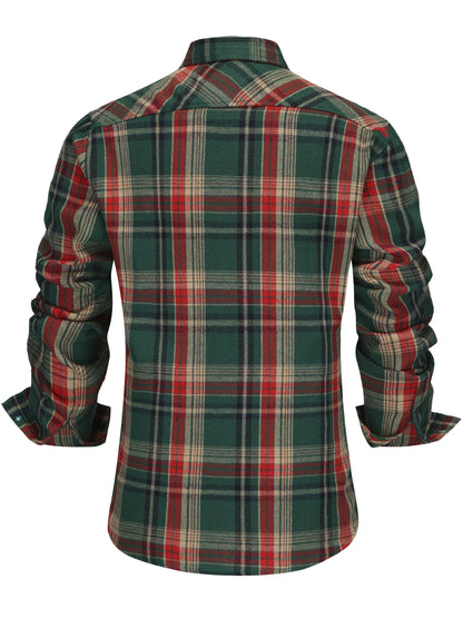 Chemise en flanelle à carreaux café pour homme Vinthentic