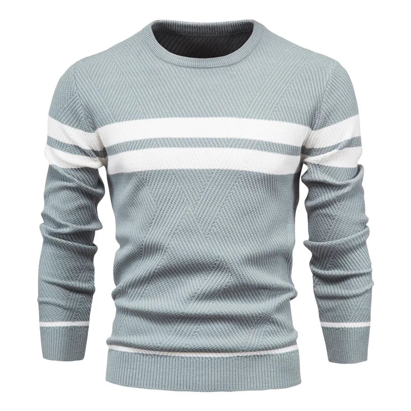 Pánský pletený svetr Paul Savin slim fit s kulatým výstřihem