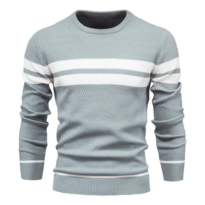 Pánský pletený svetr Paul Savin slim fit s kulatým výstřihem