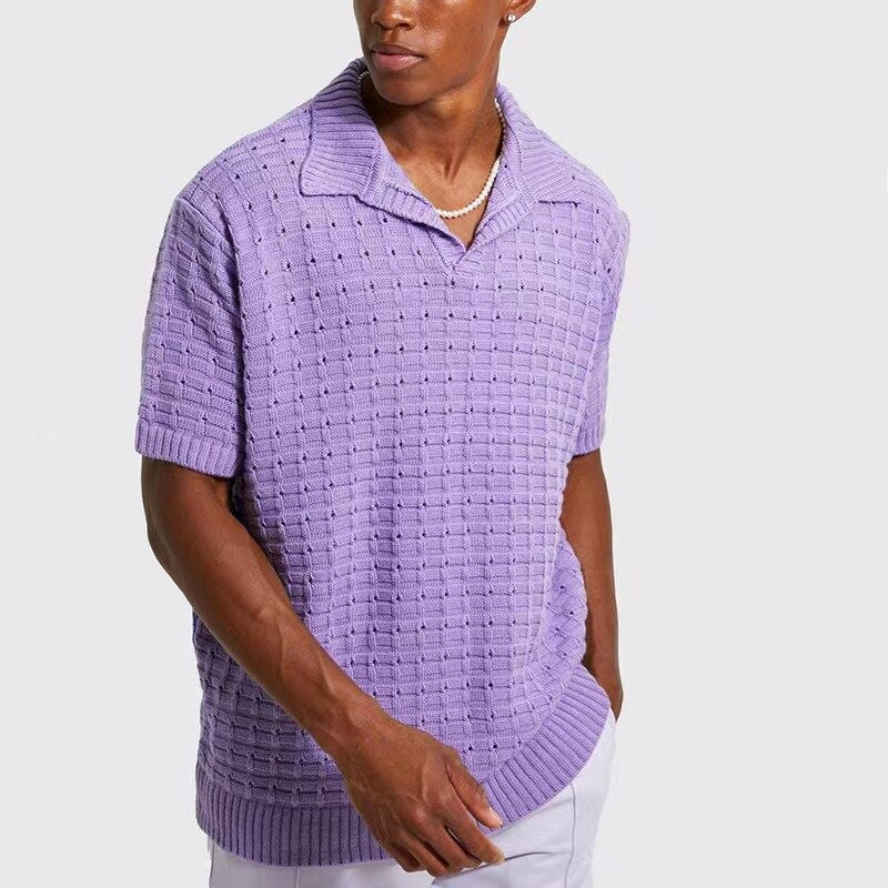 Vinthentic Giovani strikket poloshirt til mænd