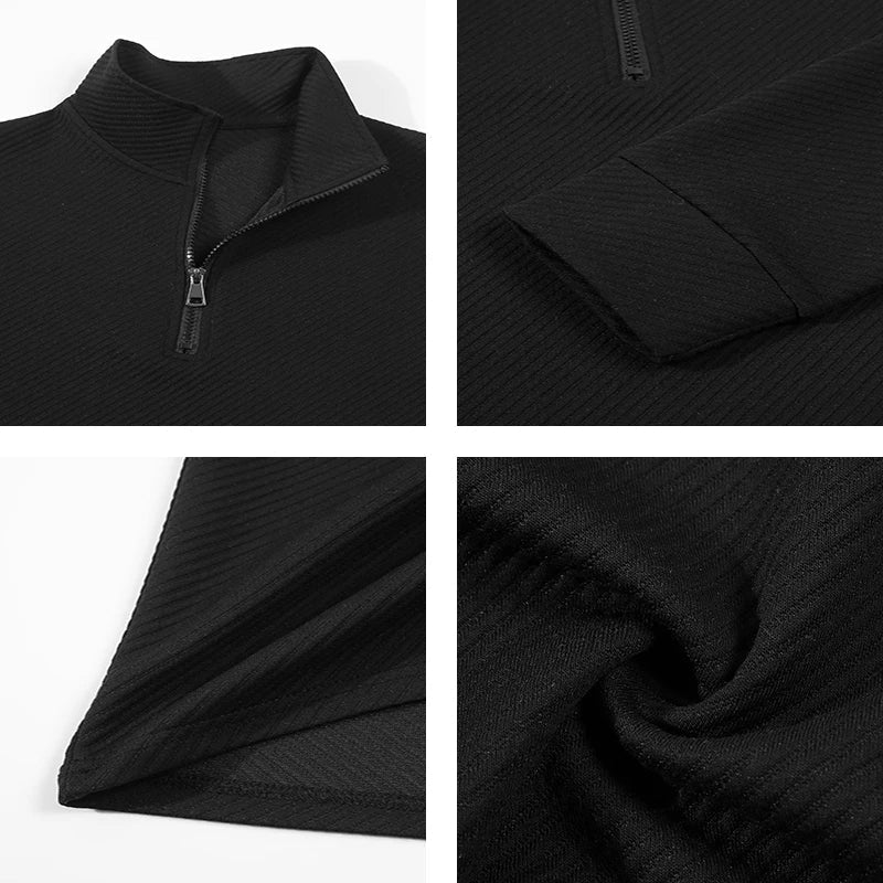 Luca Perron Men’s Long Sleeve Zip Polo Shirt