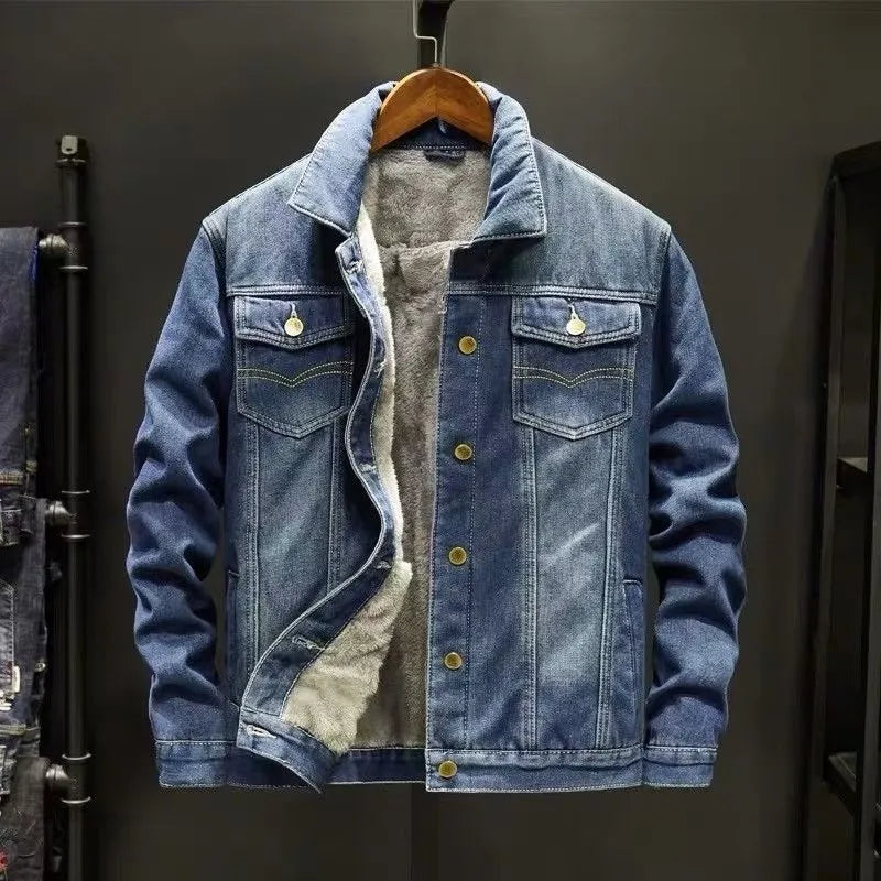 Napoli denimjakke med fleecefor