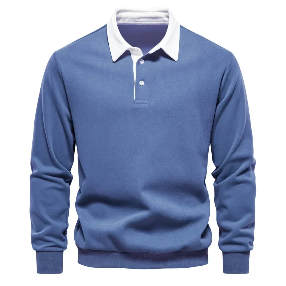 Matteo Sala Men Polo Collar Sweater Long Sleeve
