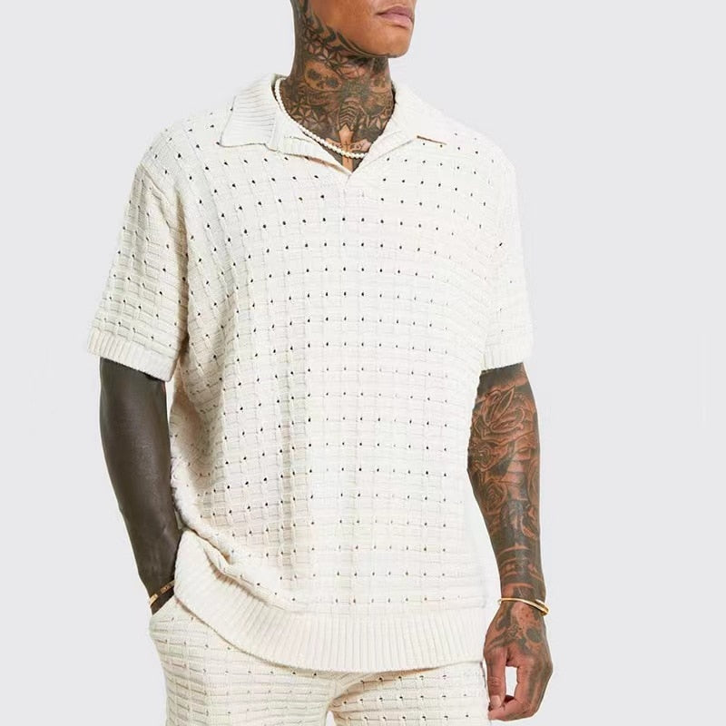 Vinthentic Giovani strikket poloshirt til mænd
