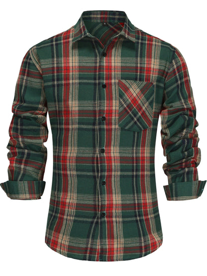 Chemise en flanelle à carreaux café pour homme Vinthentic