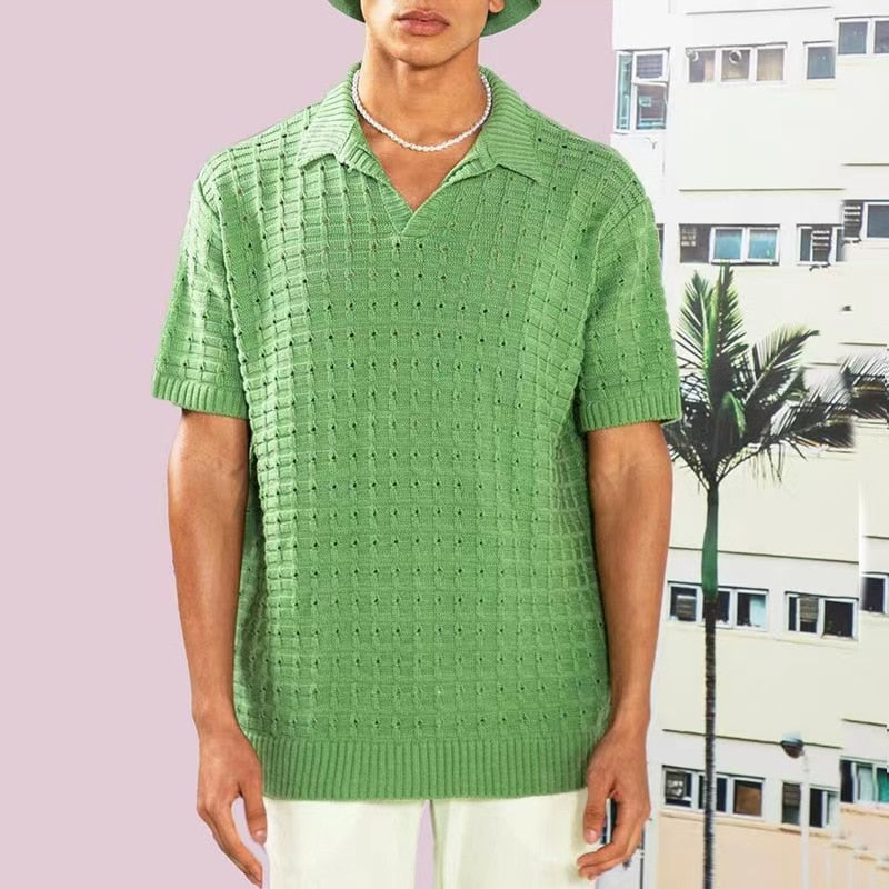 Vinthentic Giovani strikket poloshirt til mænd