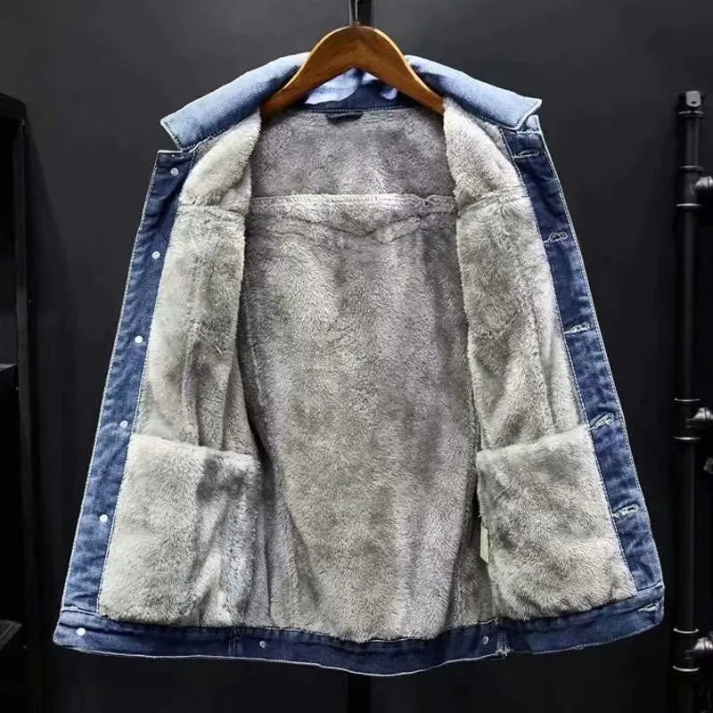 Napoli denimjakke med fleecefor