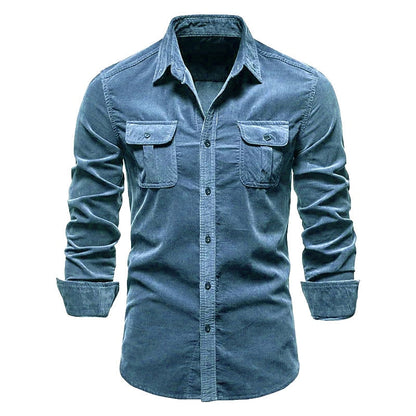 Chemise en velours côtelé boutonnée pour homme Vinthentic Divito