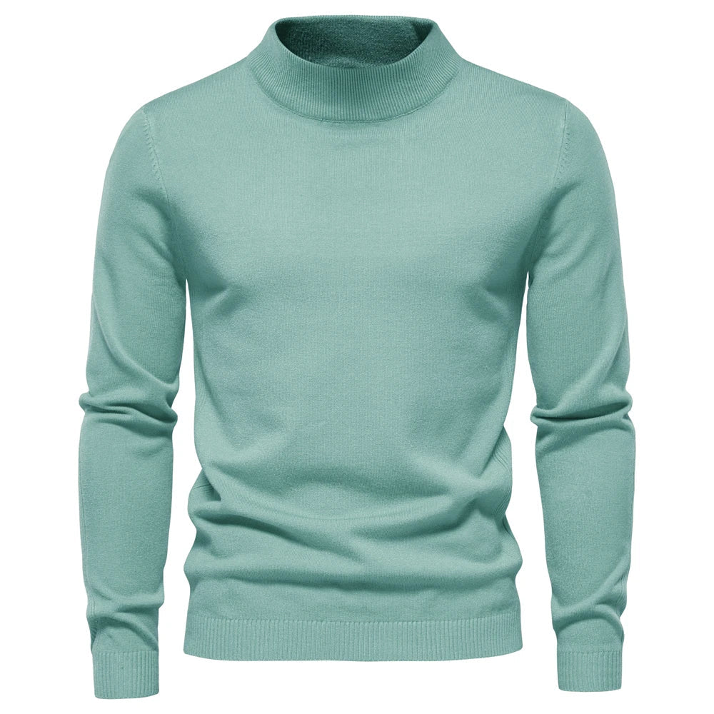 Alessio Moro Men Slim Fit Turtleneck Sweater Warm Winter Knit Pullover