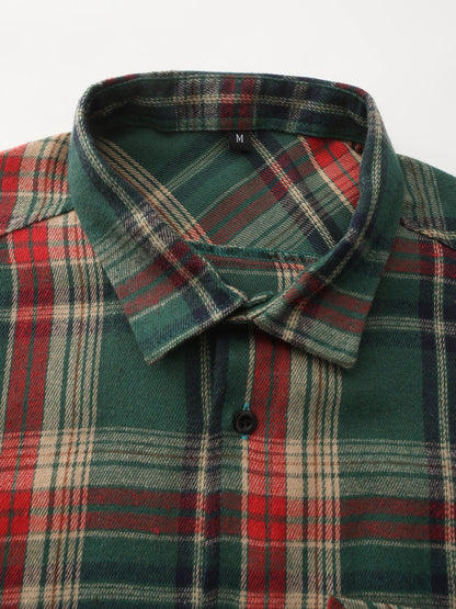 Chemise en flanelle à carreaux café pour homme Vinthentic