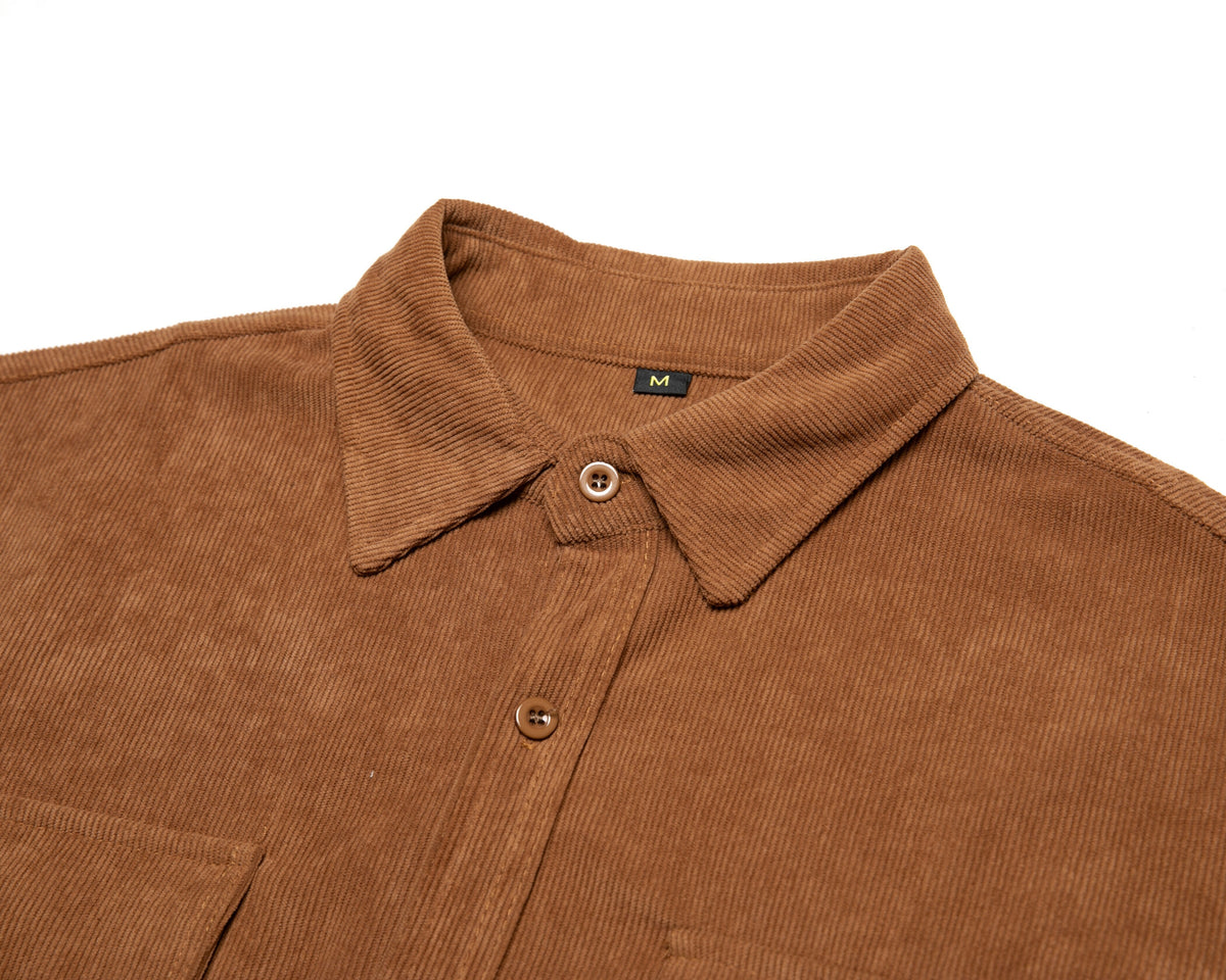 Chemise en velours côtelé boutonnée pour homme Vinthentic Divito