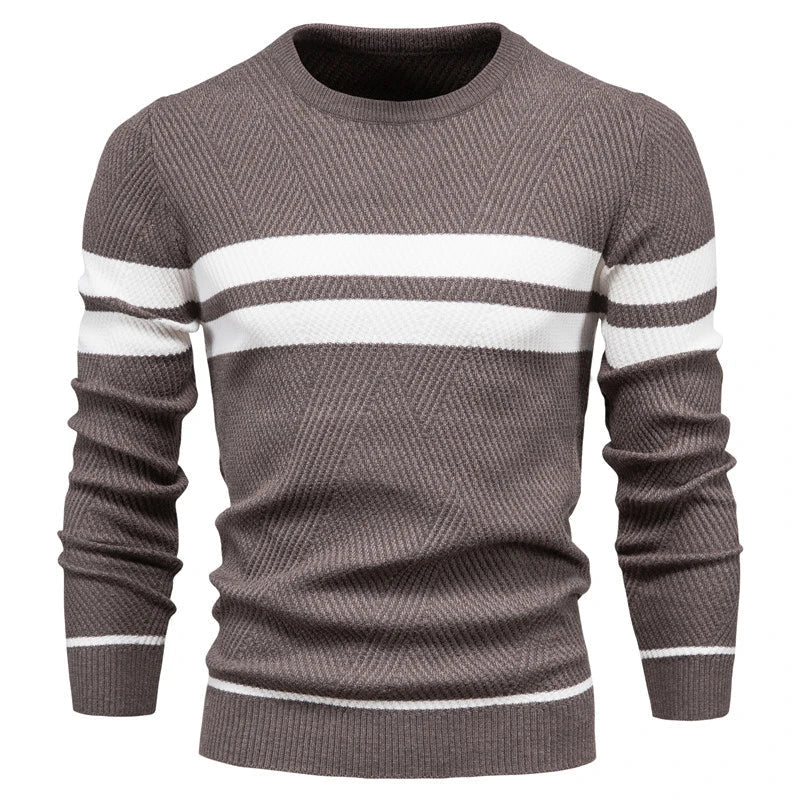 Pánský pletený svetr Paul Savin slim fit s kulatým výstřihem