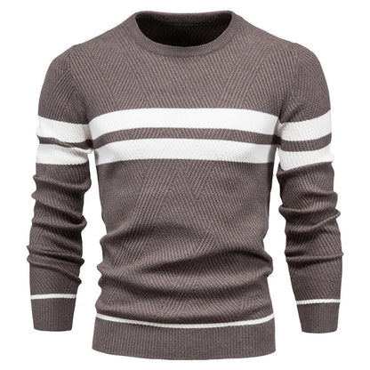 Pánský pletený svetr Paul Savin slim fit s kulatým výstřihem