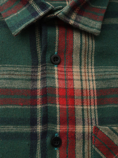 Chemise en flanelle à carreaux café pour homme Vinthentic