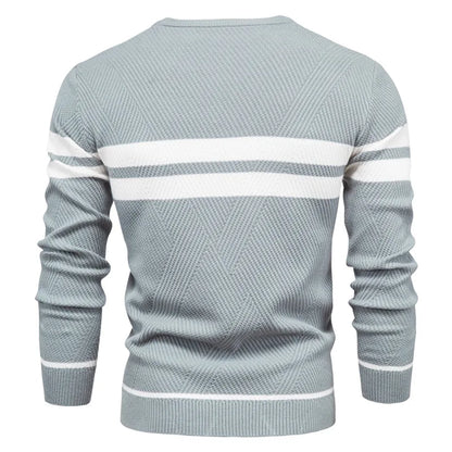 Pánský pletený svetr Paul Savin slim fit s kulatým výstřihem