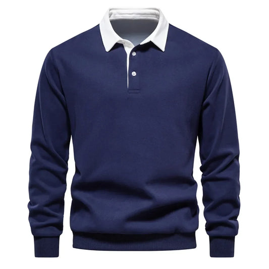 Matteo Sala polobluse til mænd med polokrave og lange ærmer