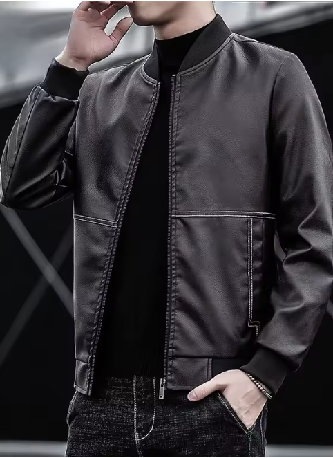 Cappotto casual business in pelle