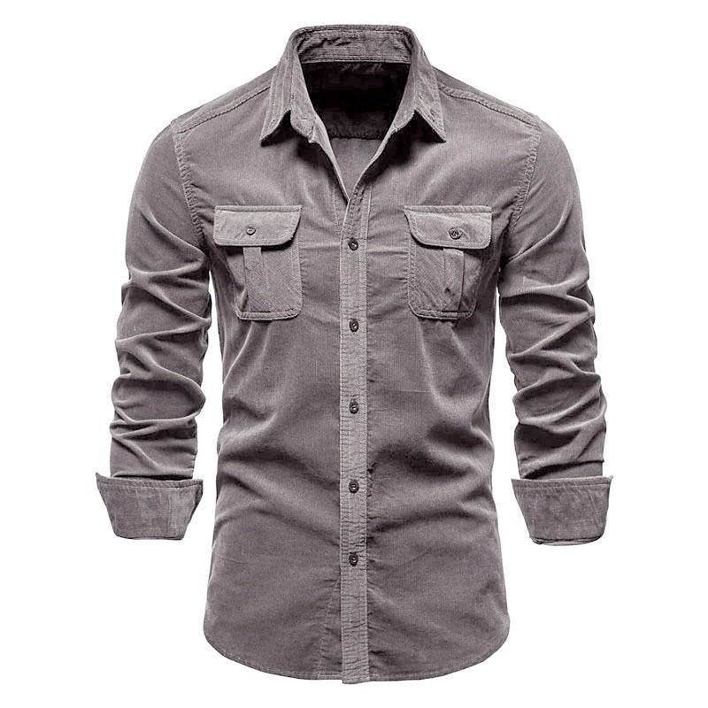 Chemise en velours côtelé boutonnée pour homme Vinthentic Divito