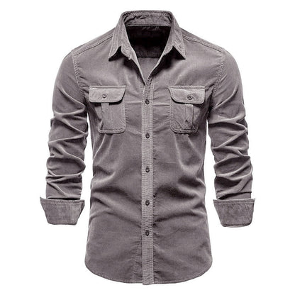 Chemise en velours côtelé boutonnée pour homme Vinthentic Divito