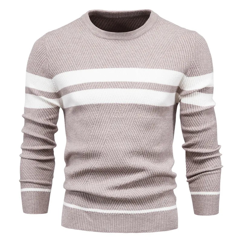 Pánský pletený svetr Paul Savin slim fit s kulatým výstřihem