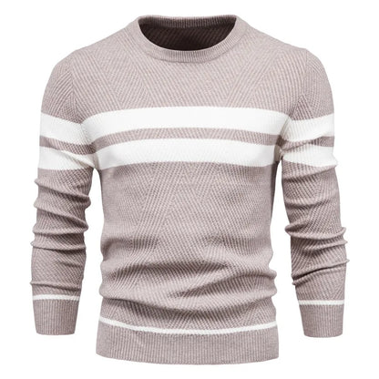 Pánský pletený svetr Paul Savin slim fit s kulatým výstřihem