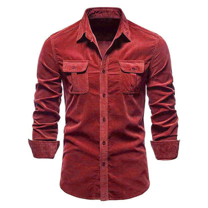 Chemise en velours côtelé boutonnée pour homme Vinthentic Divito