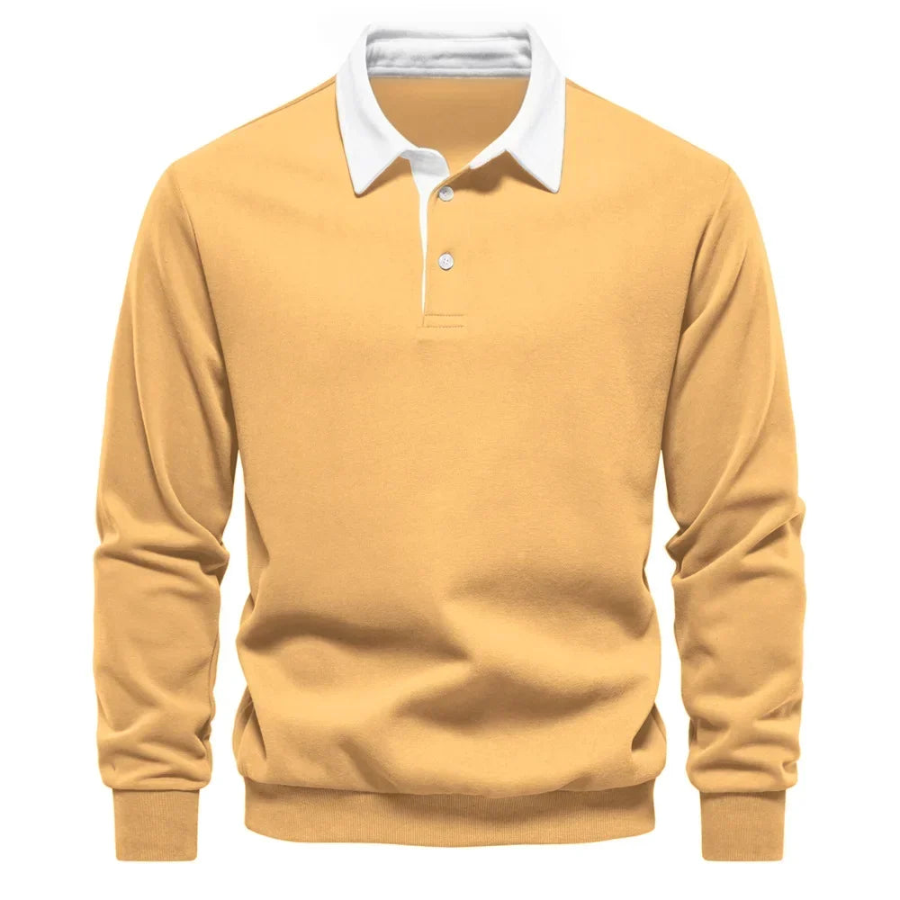Matteo Sala Men Polo Collar Sweater Long Sleeve